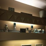 knick knacks sitting on shelf