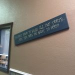 sign on wall 
